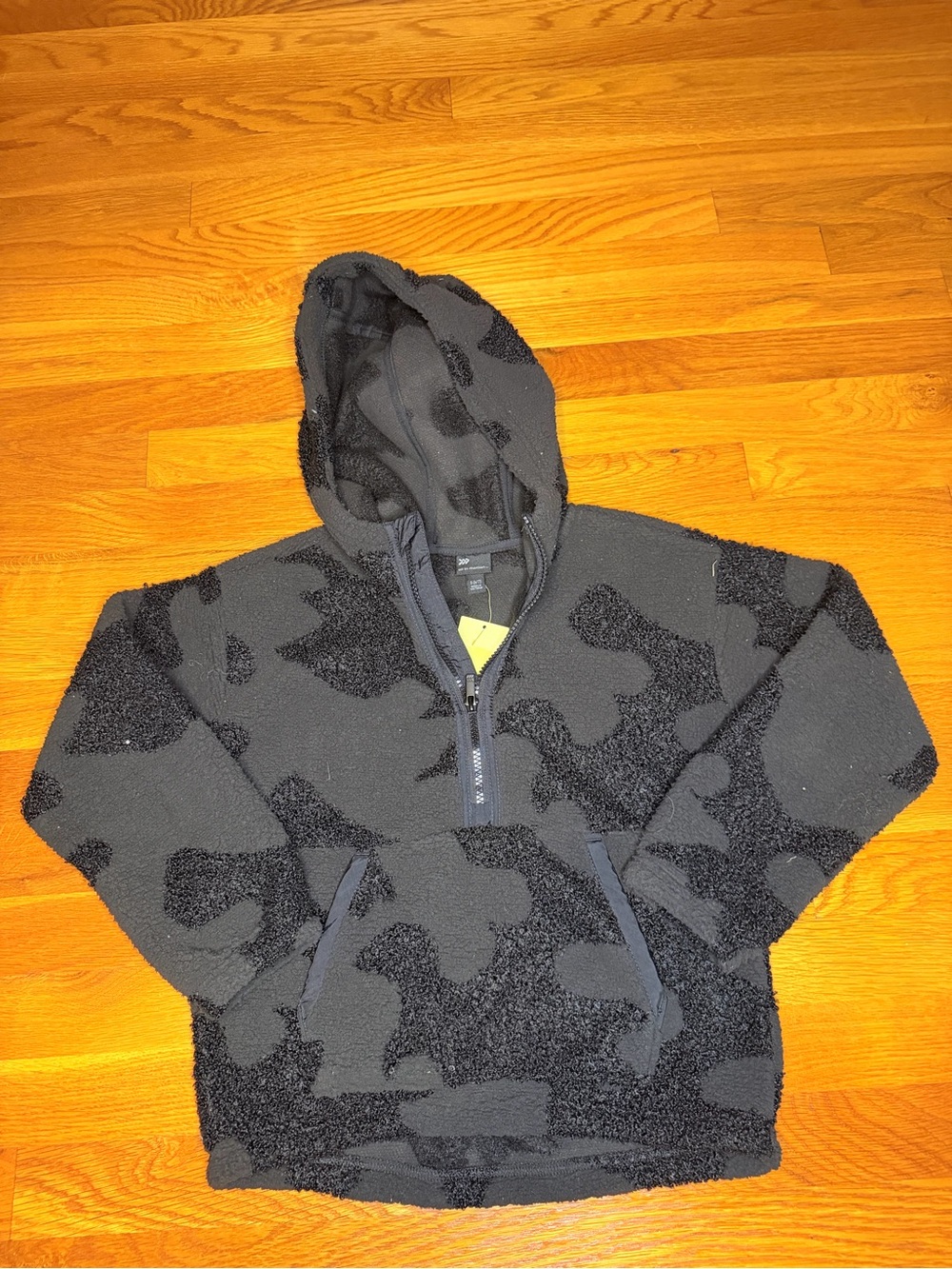 NWT All in Motion Kids Camo Sherpa Fleece Hoodie Black Size 6/7